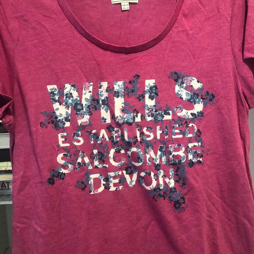 Jack Wills hot pink floral tee